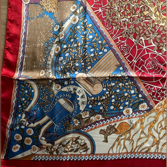 Red Silk-like Scarf - Picture 5 of 7